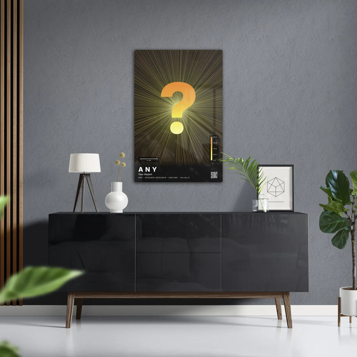 Custom airport print — Solana theme · Dark in foyer setting [hotspot:50]