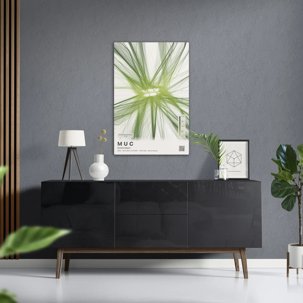MUC flight path print — Citrus theme · Light in foyer setting [hotspot:50]
