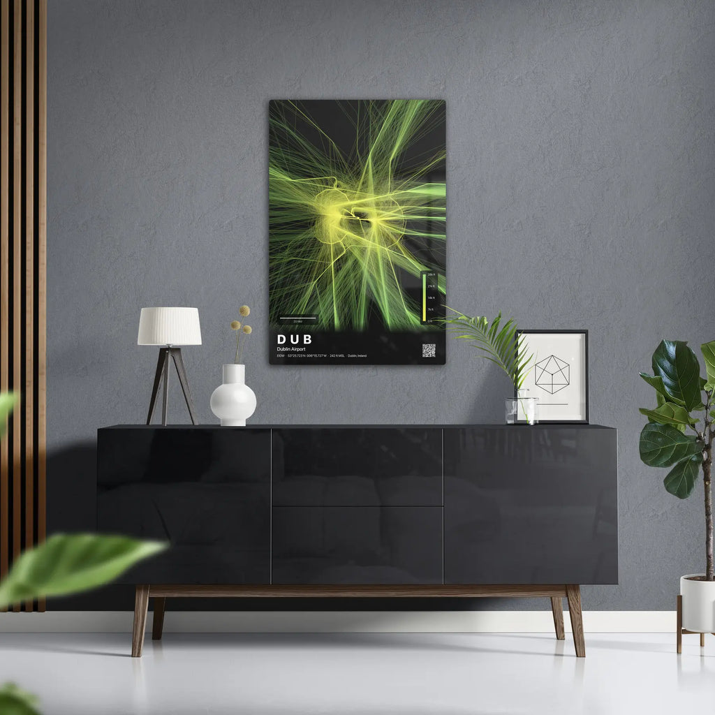 DUB flight path print — Citrus theme · Dark in foyer setting [hotspot:50]