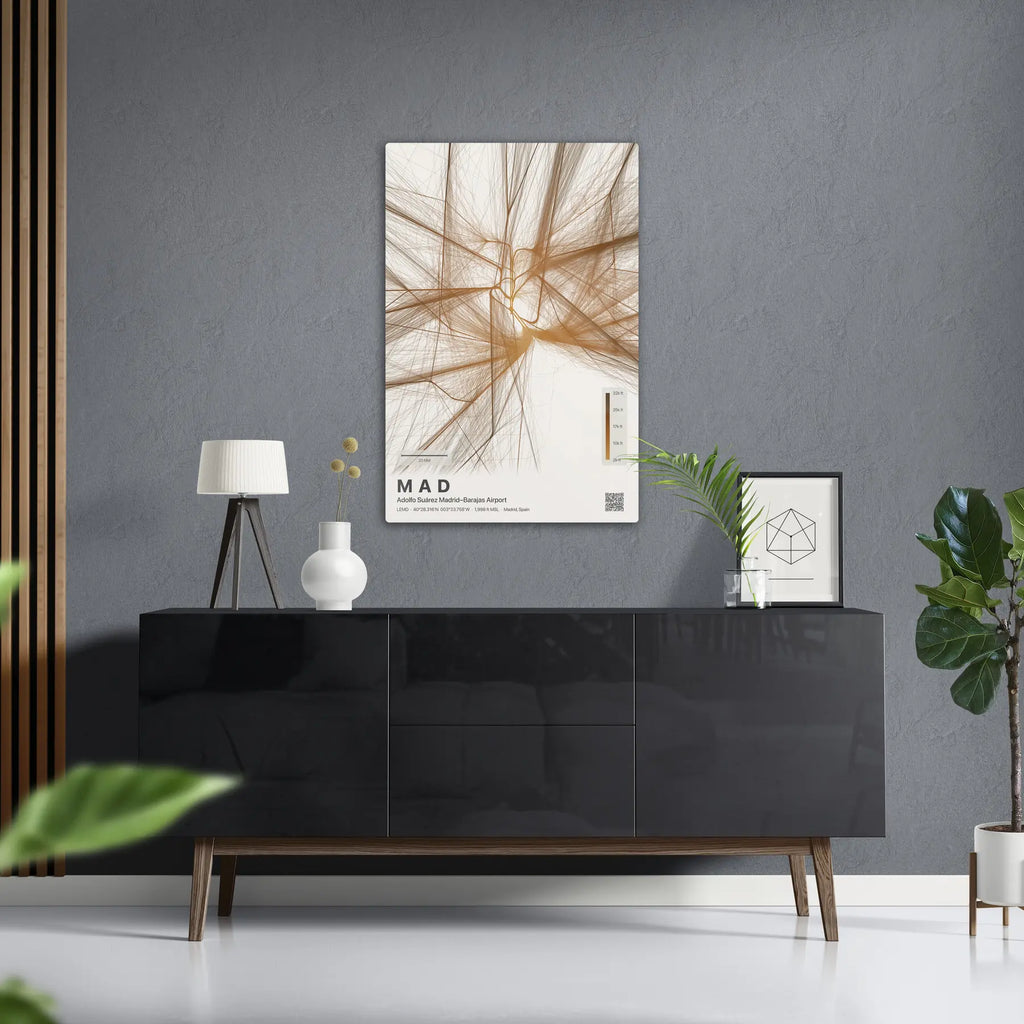 MAD flight path print — Solana theme · Light in foyer setting [hotspot:50]