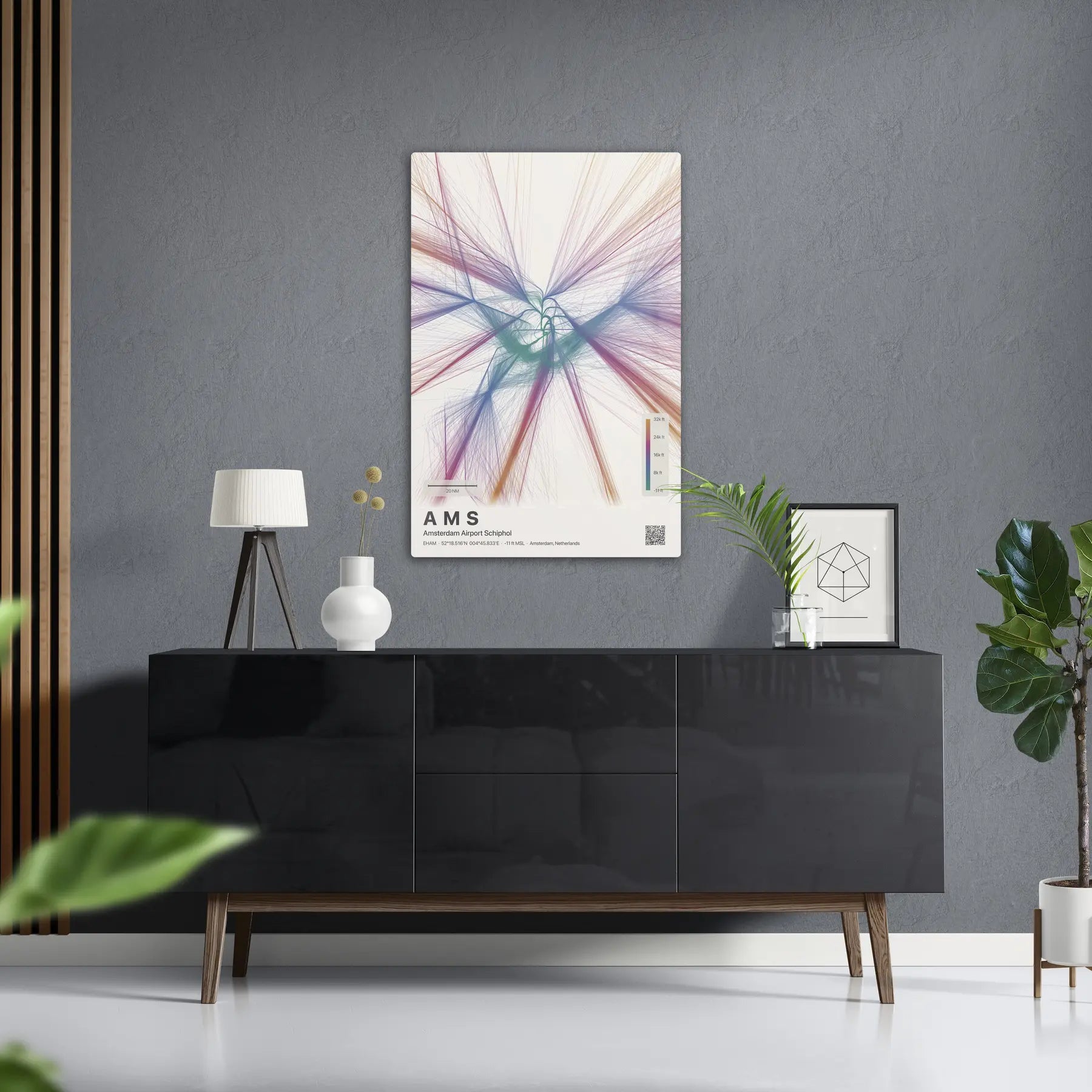 AMS flight path print — Aurora theme · Light in foyer setting [hotspot:50]