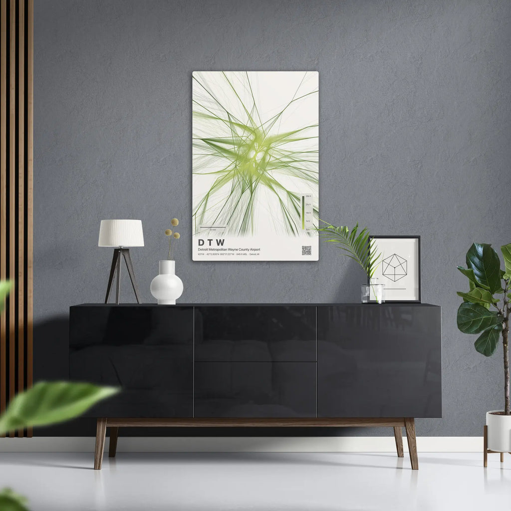 DTW flight path print — Citrus theme · Light in foyer setting [hotspot:50]