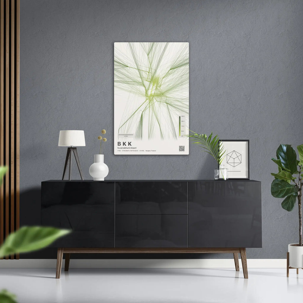 BKK flight path print — Citrus theme · Light in foyer setting [hotspot:50]