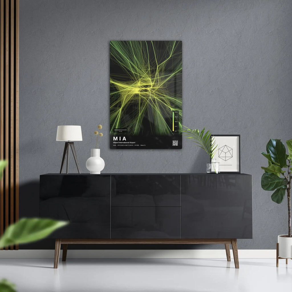 MIA flight path print — Citrus theme · Dark in foyer setting [hotspot:50]