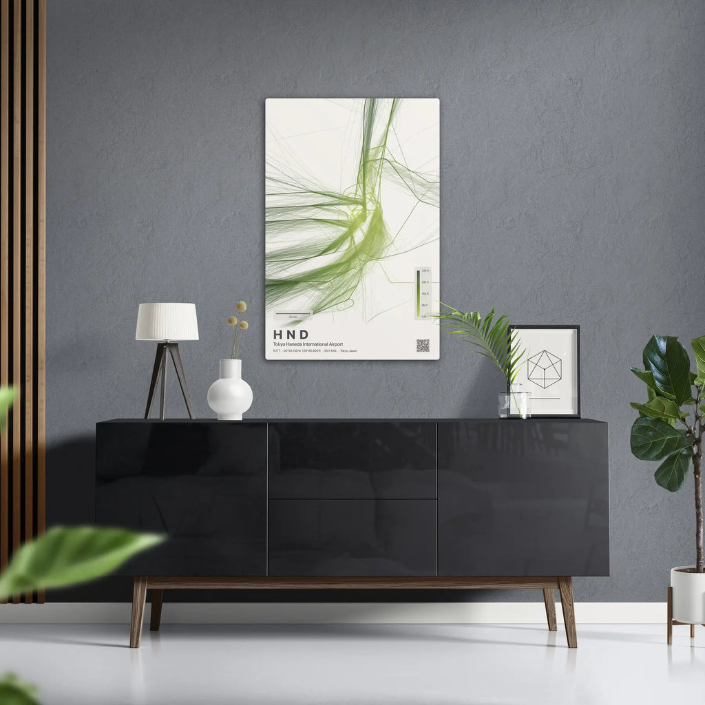 HND flight path print — Citrus theme · Light in foyer setting [hotspot:50]
