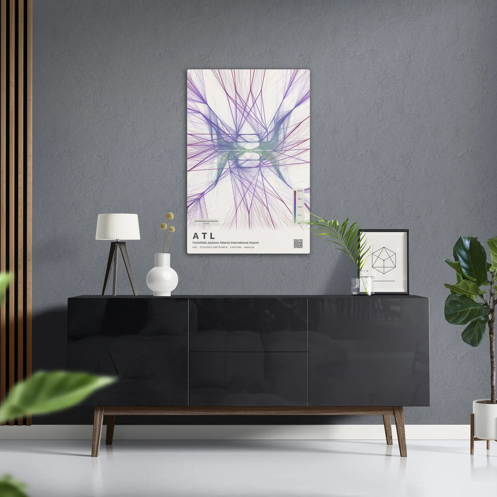 ATL flight path print — Prism theme · Light in foyer setting [hotspot:50]