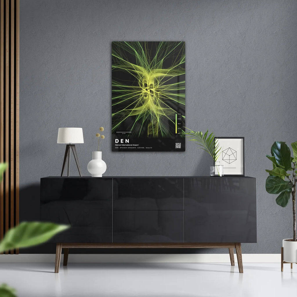 DEN flight path print — Citrus theme · Dark in foyer setting [hotspot:50]