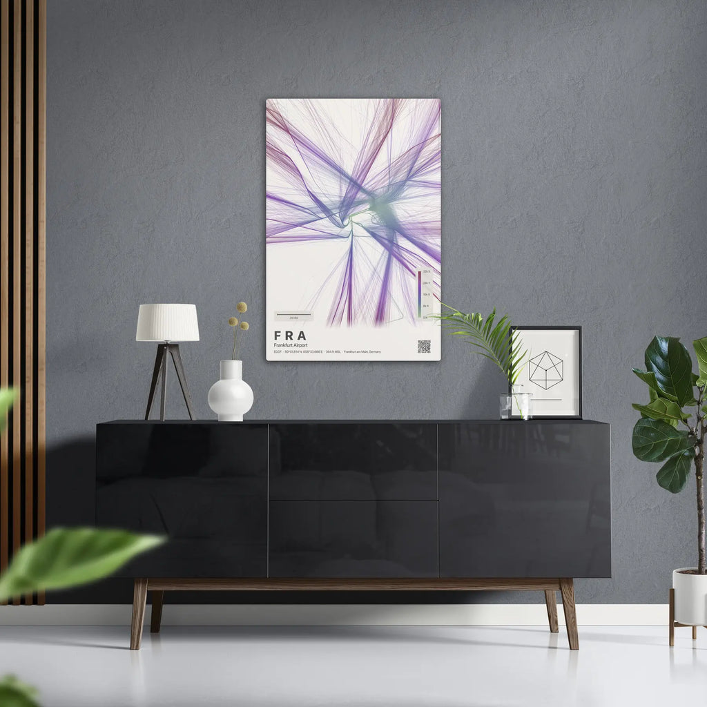 FRA flight path print — Prism theme · Light in foyer setting [hotspot:50]