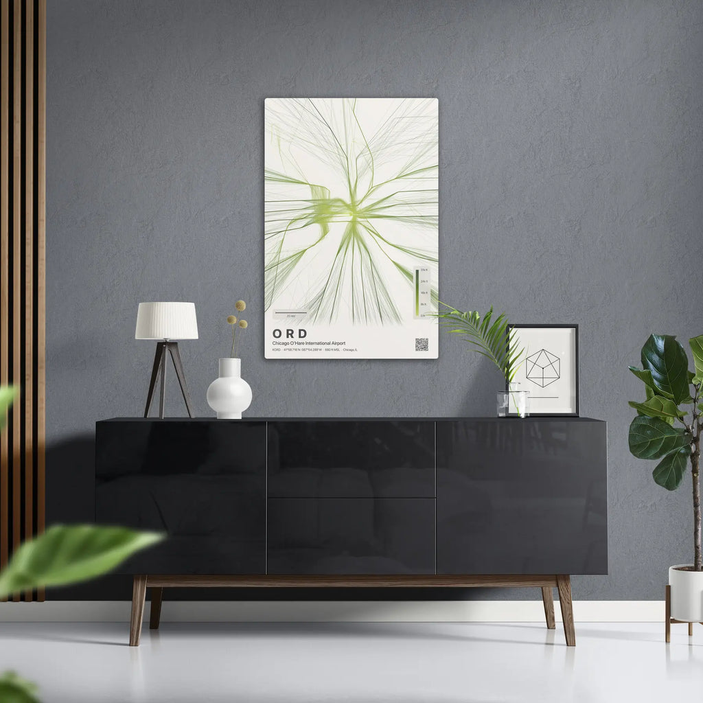 ORD flight path print — Citrus theme · Light in foyer setting [hotspot:50]