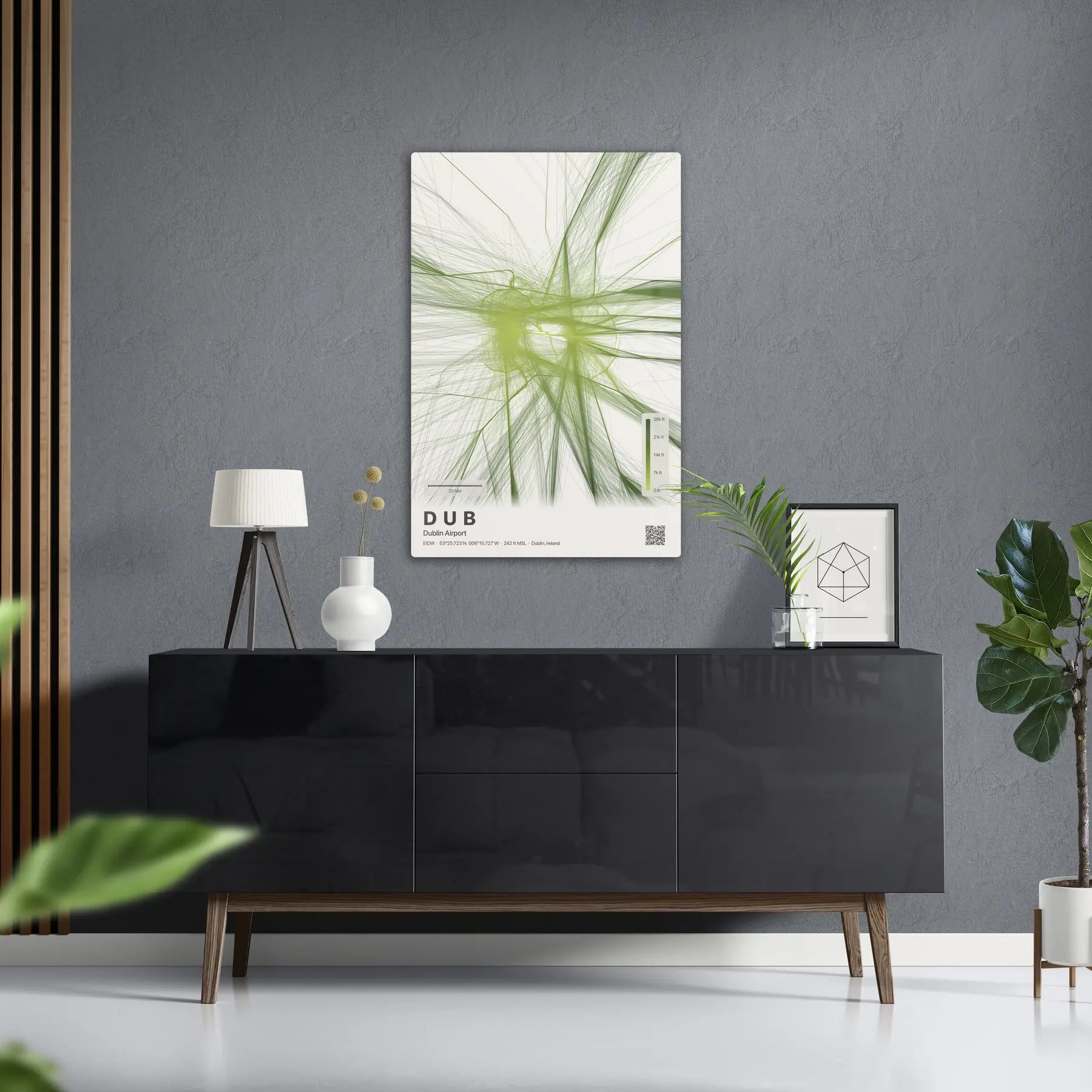 DUB flight path print — Citrus theme · Light in foyer setting [hotspot:50]