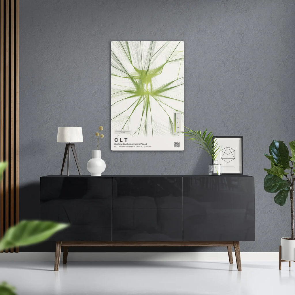 CLT flight path print — Citrus theme · Light in foyer setting [hotspot:50]