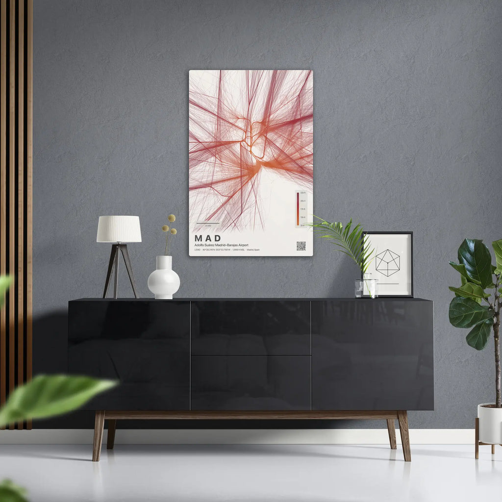 MAD flight path print — Inferno theme · Light in foyer setting [hotspot:50]
