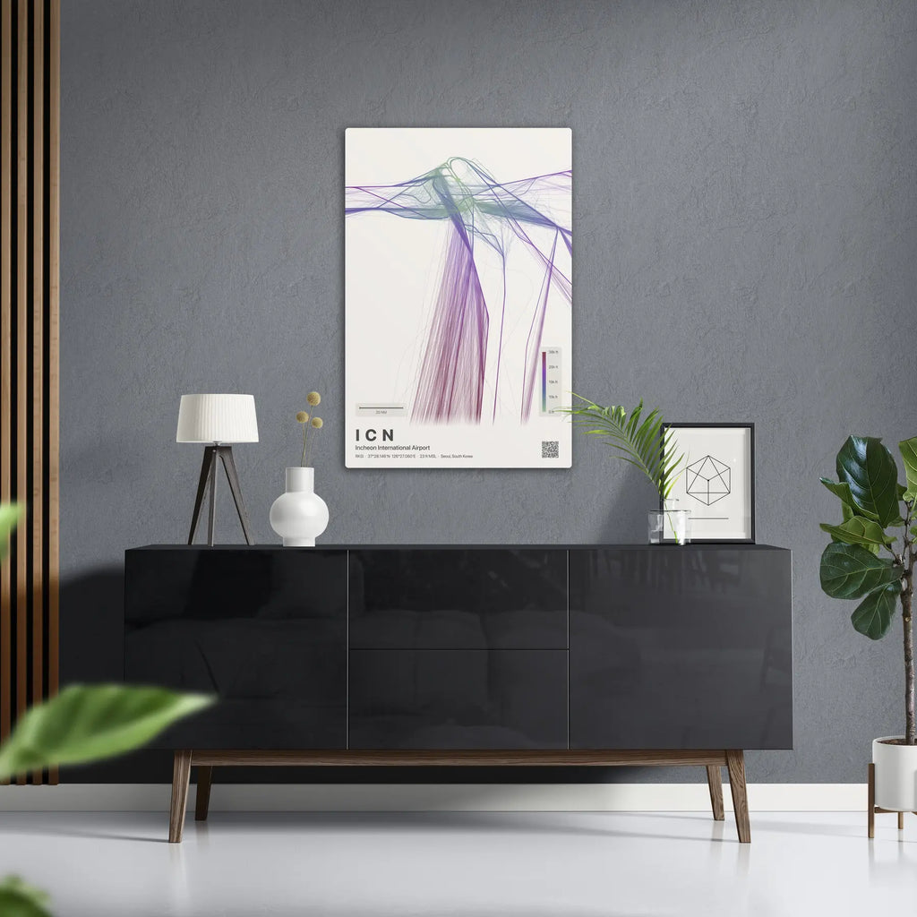 ICN flight path print — Prism theme · Light in foyer setting [hotspot:50]