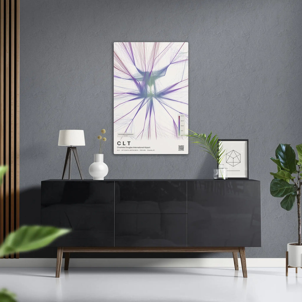 CLT flight path print — Prism theme · Light in foyer setting [hotspot:50]