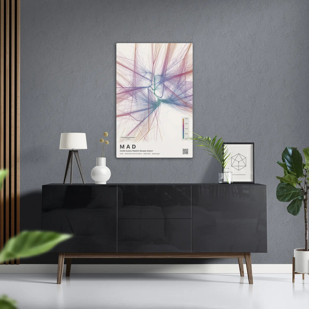 MAD flight path print — Aurora theme · Light in foyer setting [hotspot:50]