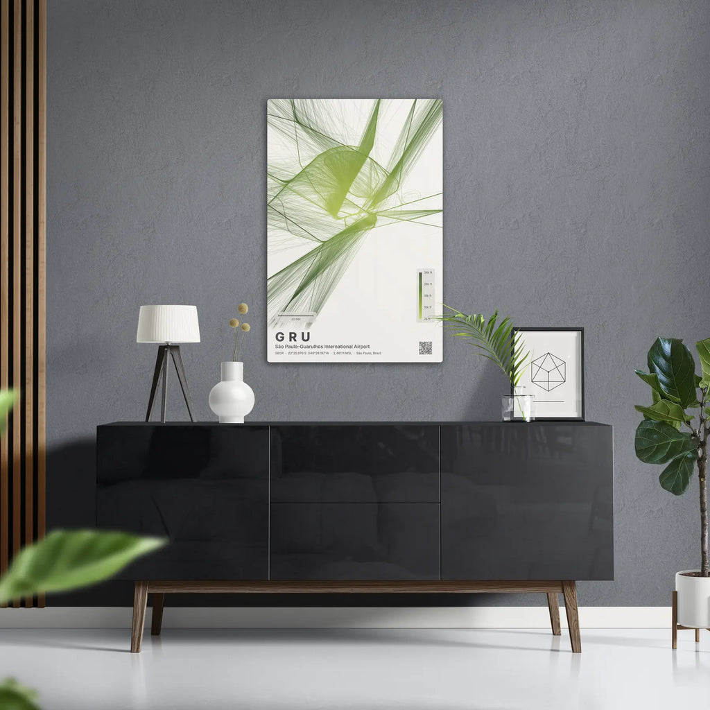 GRU flight path print — Citrus theme · Light in foyer setting [hotspot:50]
