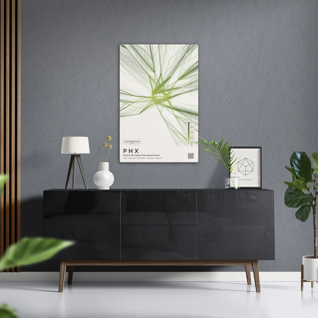 PHX flight path print — Citrus theme · Light in foyer setting [hotspot:50]