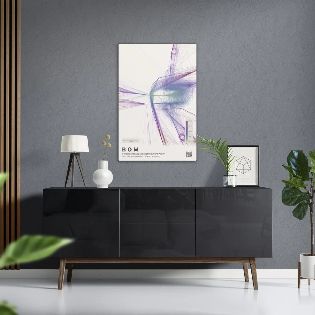 BOM flight path print — Prism theme · Light in foyer setting [hotspot:50]