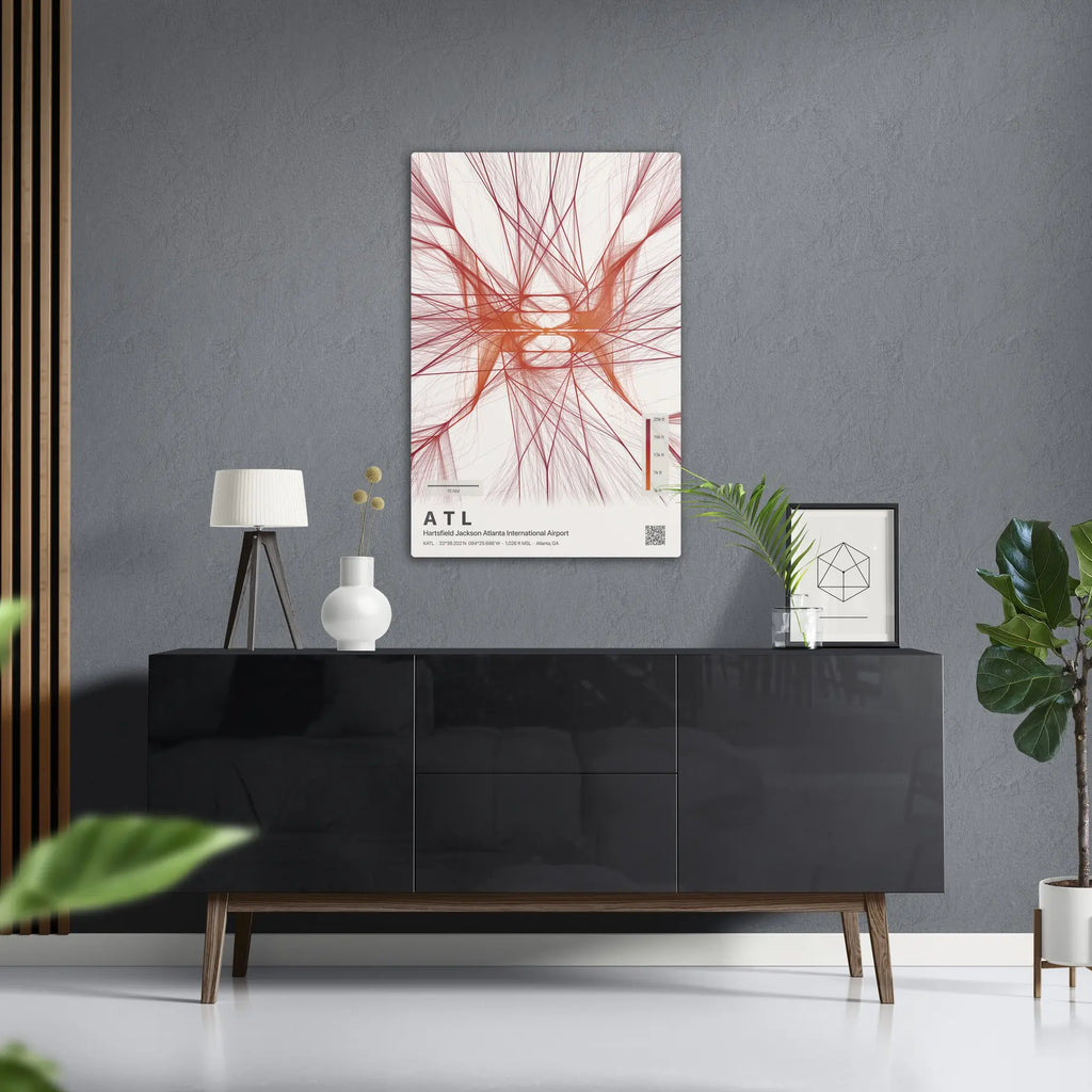 ATL flight path print — Inferno theme · Light in foyer setting [hotspot:50]