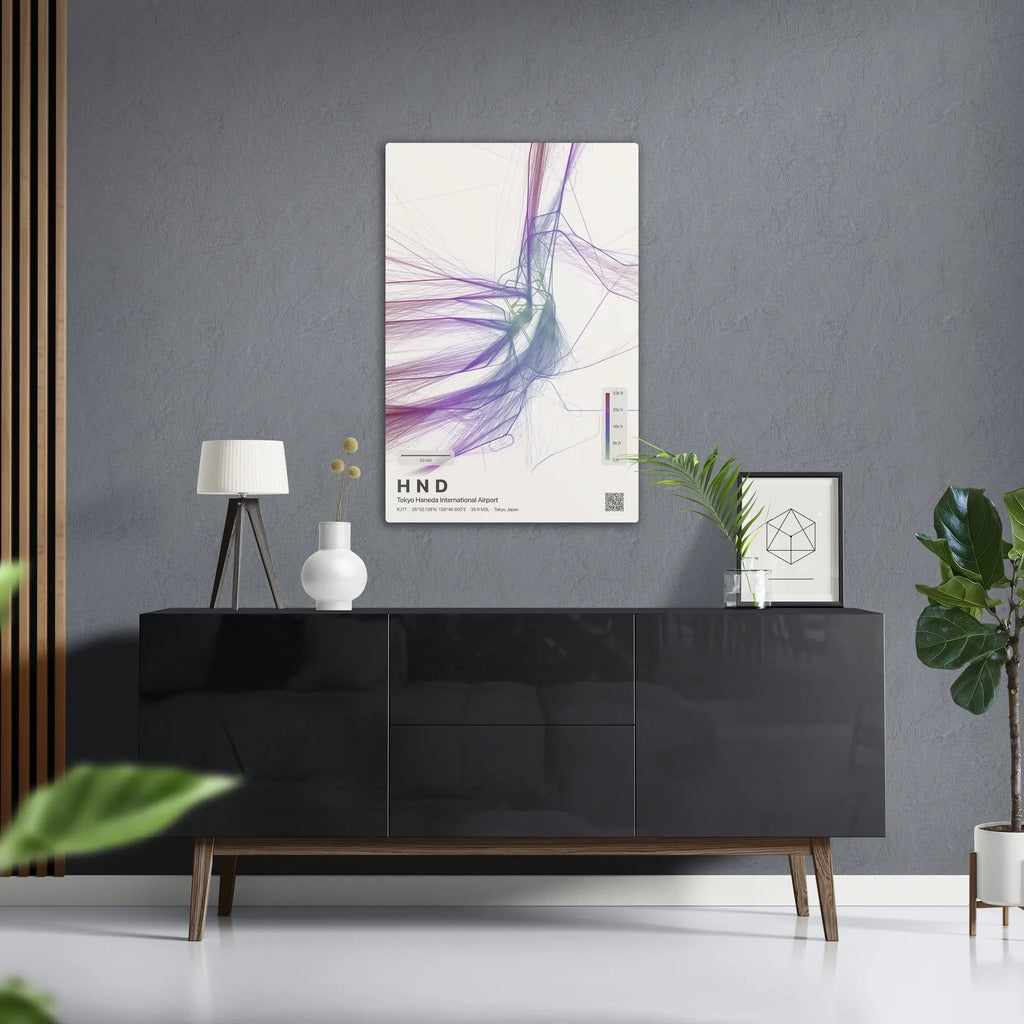 HND flight path print — Prism theme · Light in foyer setting [hotspot:50]