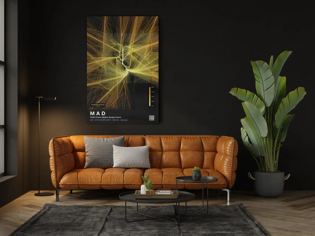 MAD flight path print — Solana theme · Dark in living-room setting [hotspot:46]