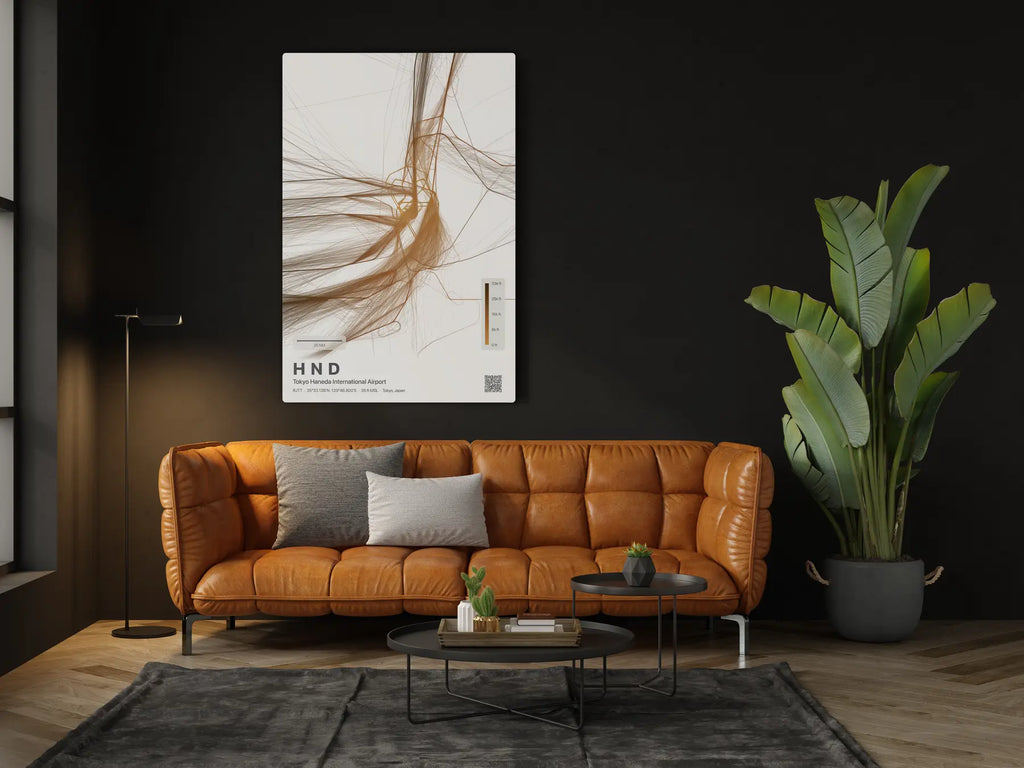 HND flight path print — Solana theme · Light in living-room setting [hotspot:46]