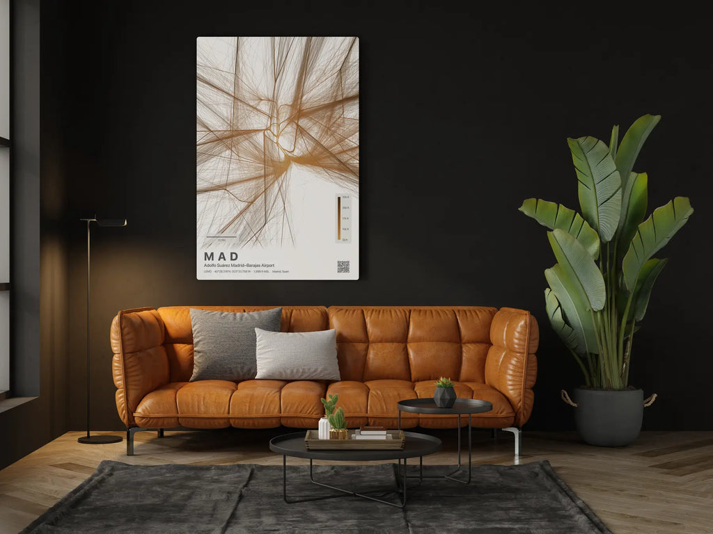 MAD flight path print — Solana theme · Light in living-room setting [hotspot:46]