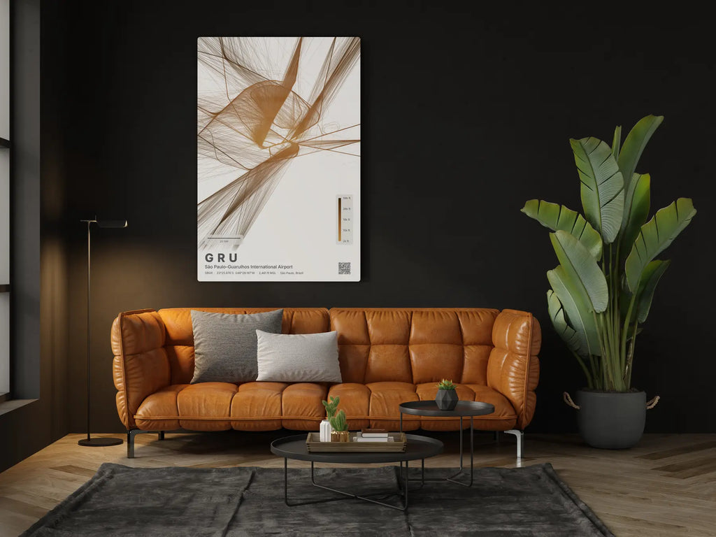 GRU flight path print — Solana theme · Light in living-room setting [hotspot:46]