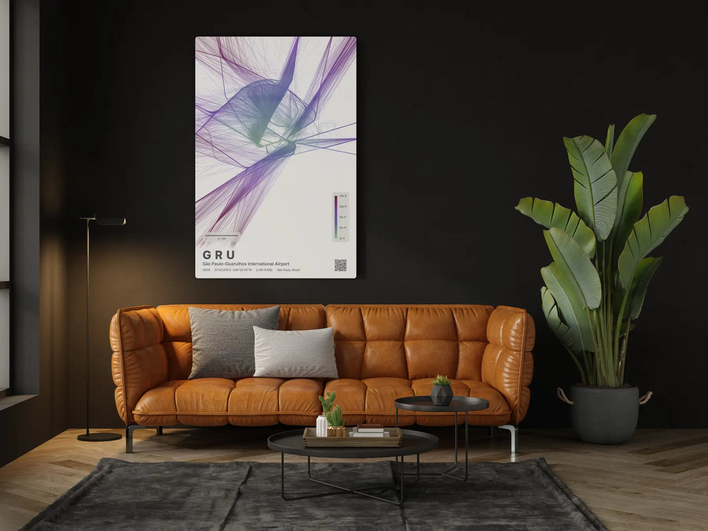 GRU flight path print — Prism theme · Light in living-room setting [hotspot:46]