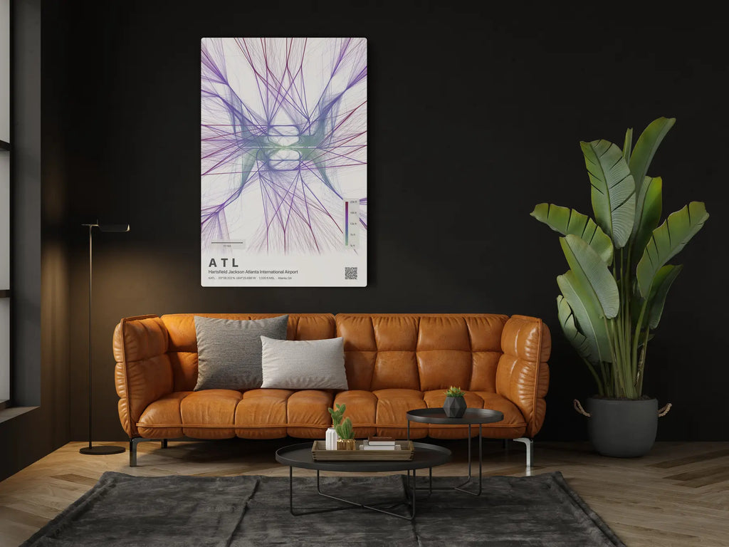 ATL flight path print — Prism theme · Light in living-room setting [hotspot:46]