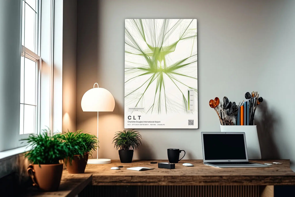 CLT flight path print — Citrus theme · Light in office setting [hotspot:55]