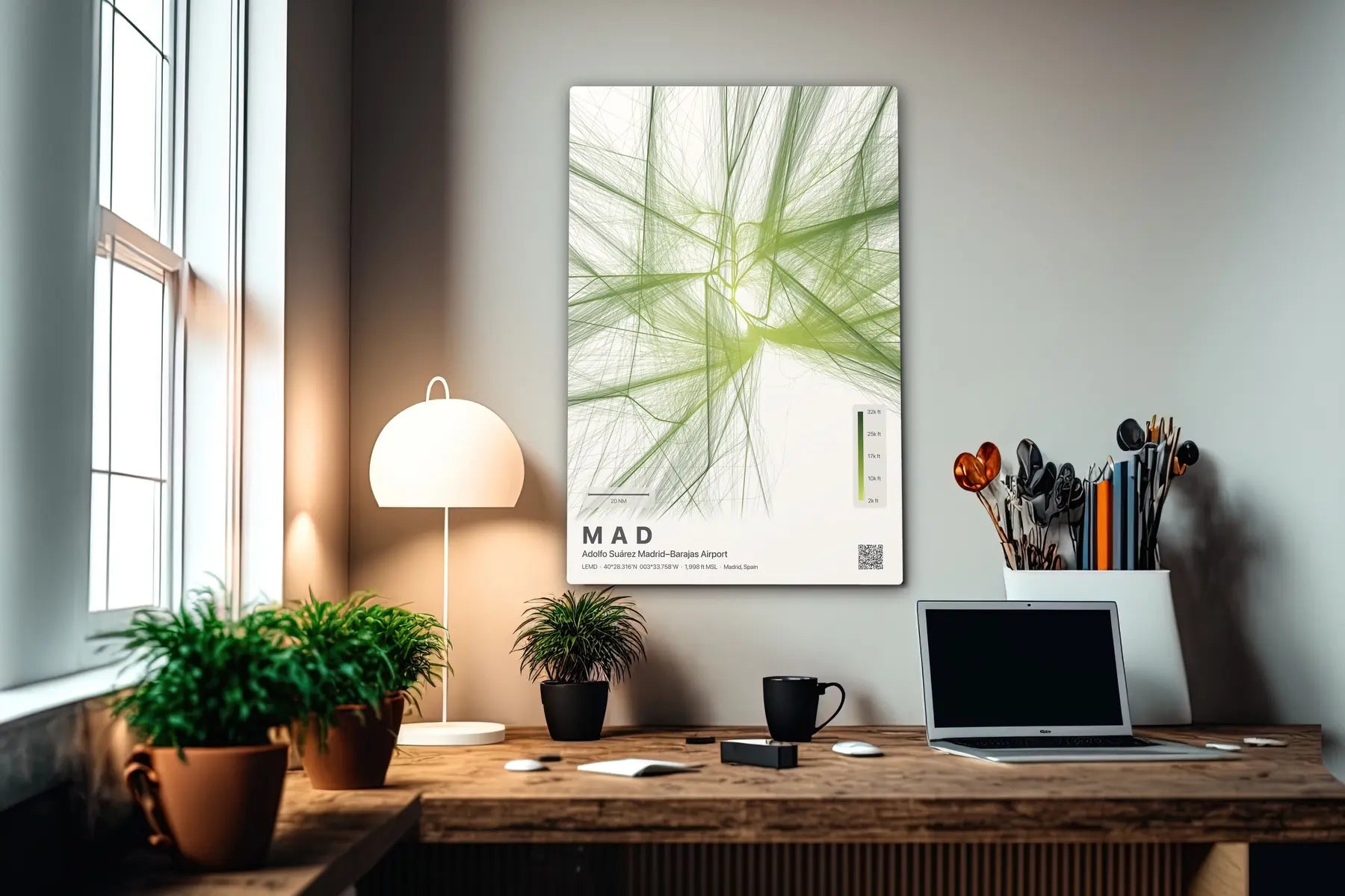 MAD flight path print — Citrus theme · Light in office setting [hotspot:55]