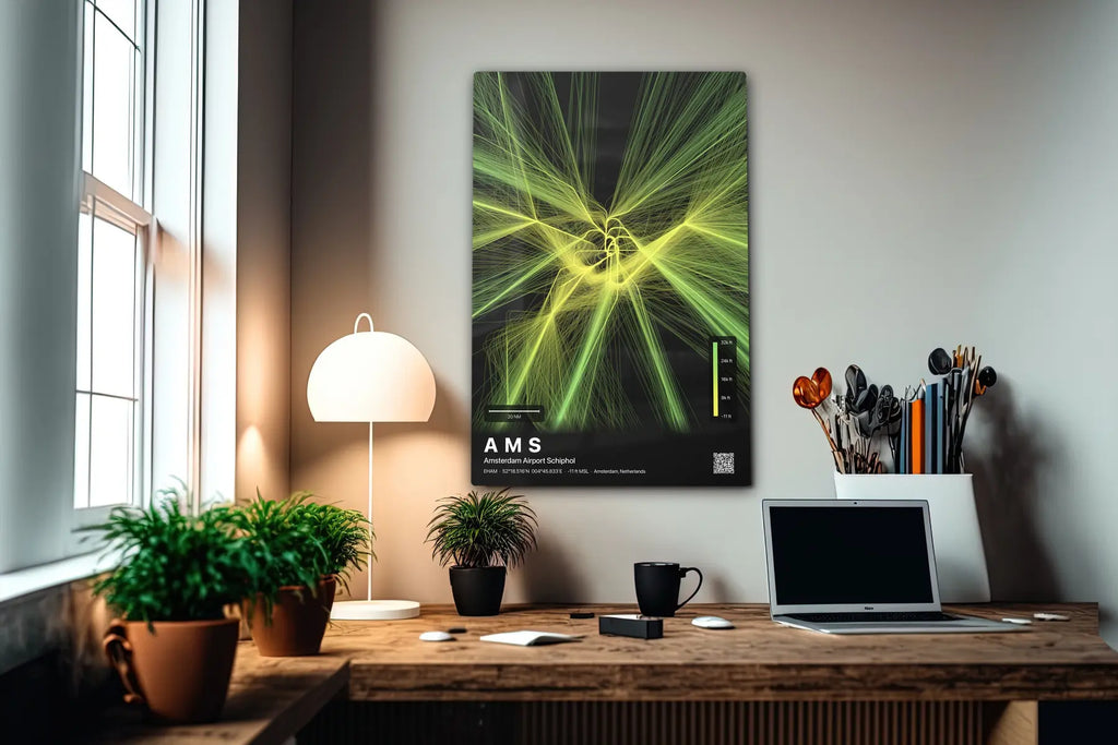 AMS flight path print — Citrus theme · Dark in office setting [hotspot:55]