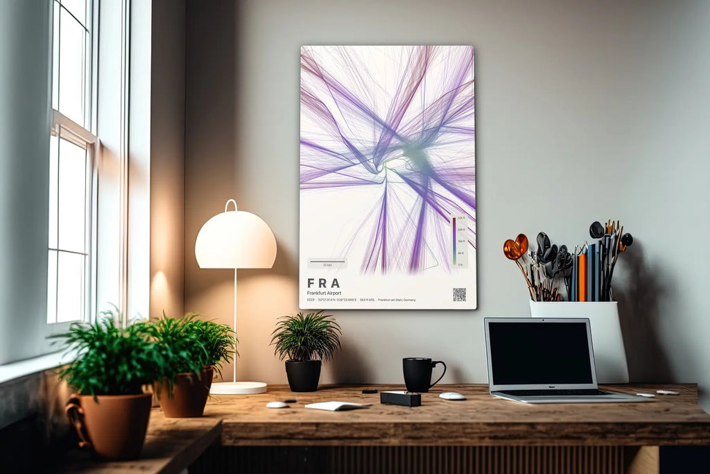 FRA flight path print — Prism theme · Light in office setting [hotspot:55]