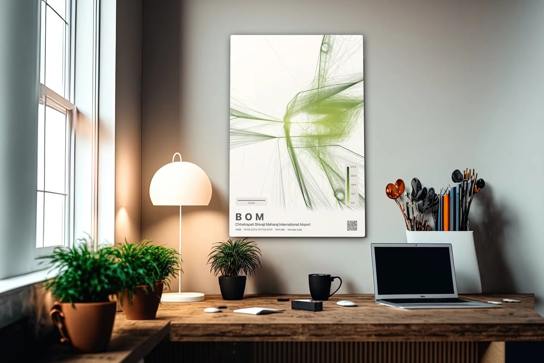 BOM flight path print — Citrus theme · Light in office setting [hotspot:55]
