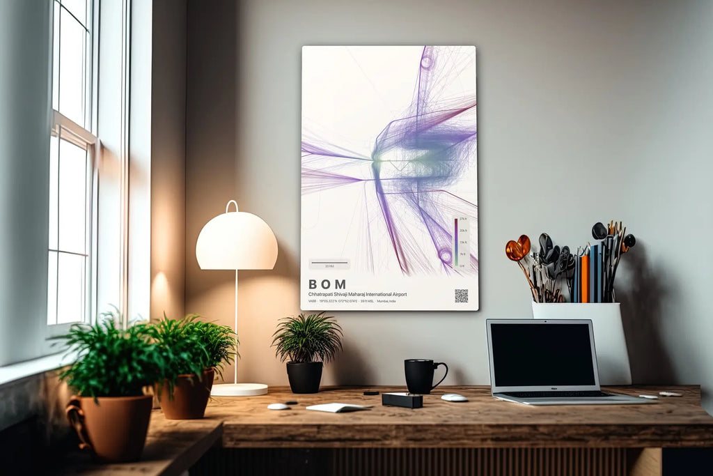 BOM flight path print — Prism theme · Light in office setting [hotspot:55]