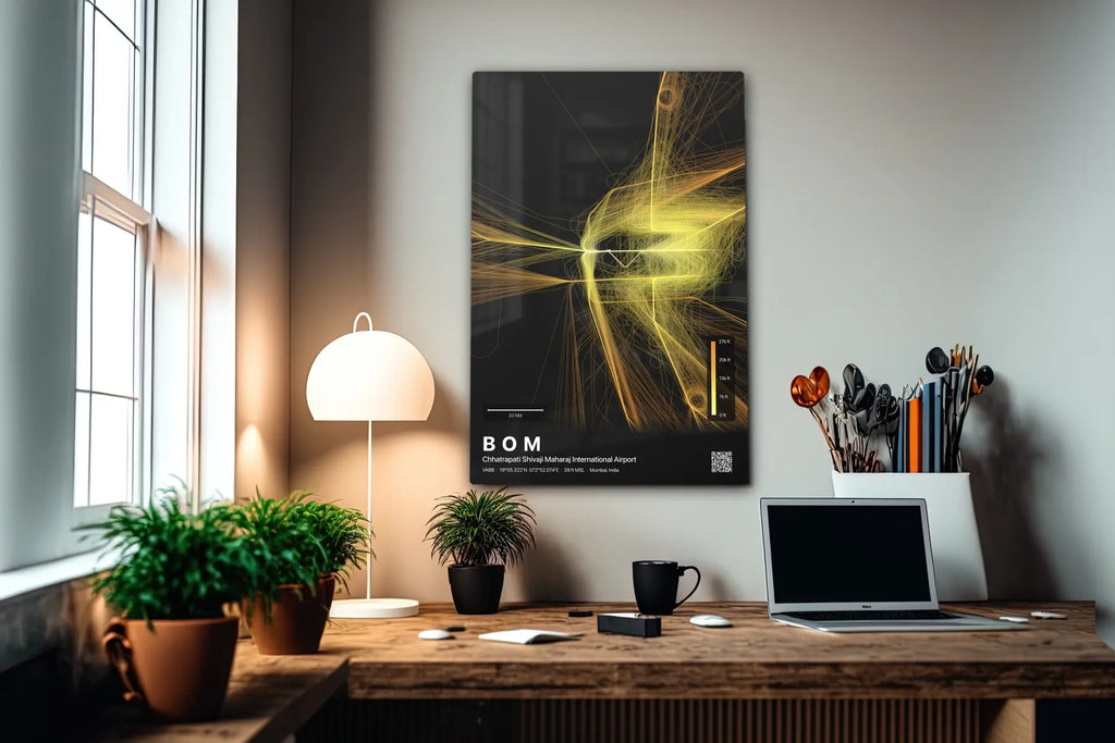 BOM flight path print — Solana theme · Dark in office setting [hotspot:55]