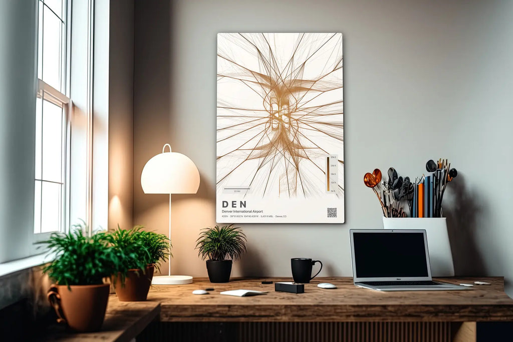 DEN flight path print — Solana theme · Light in office setting [hotspot:55]