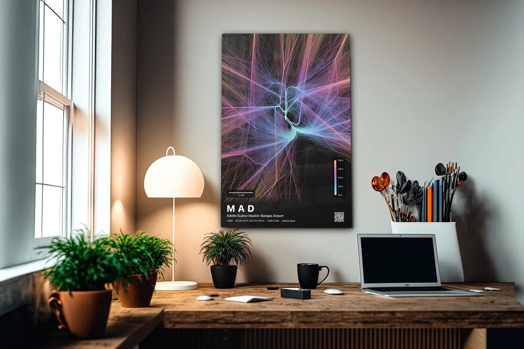 MAD flight path print — Aurora theme · Dark in office setting [hotspot:55]