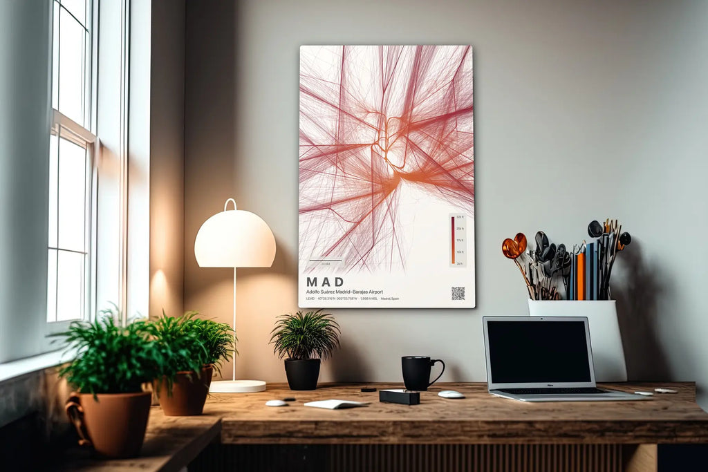 MAD flight path print — Inferno theme · Light in office setting [hotspot:55]