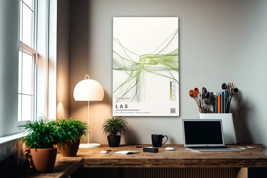 LAS flight path print — Citrus theme · Light in office setting [hotspot:55]