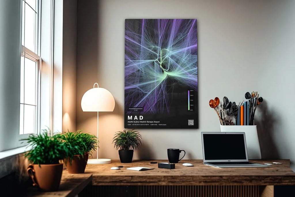 MAD flight path print — Prism theme · Dark in office setting [hotspot:55]