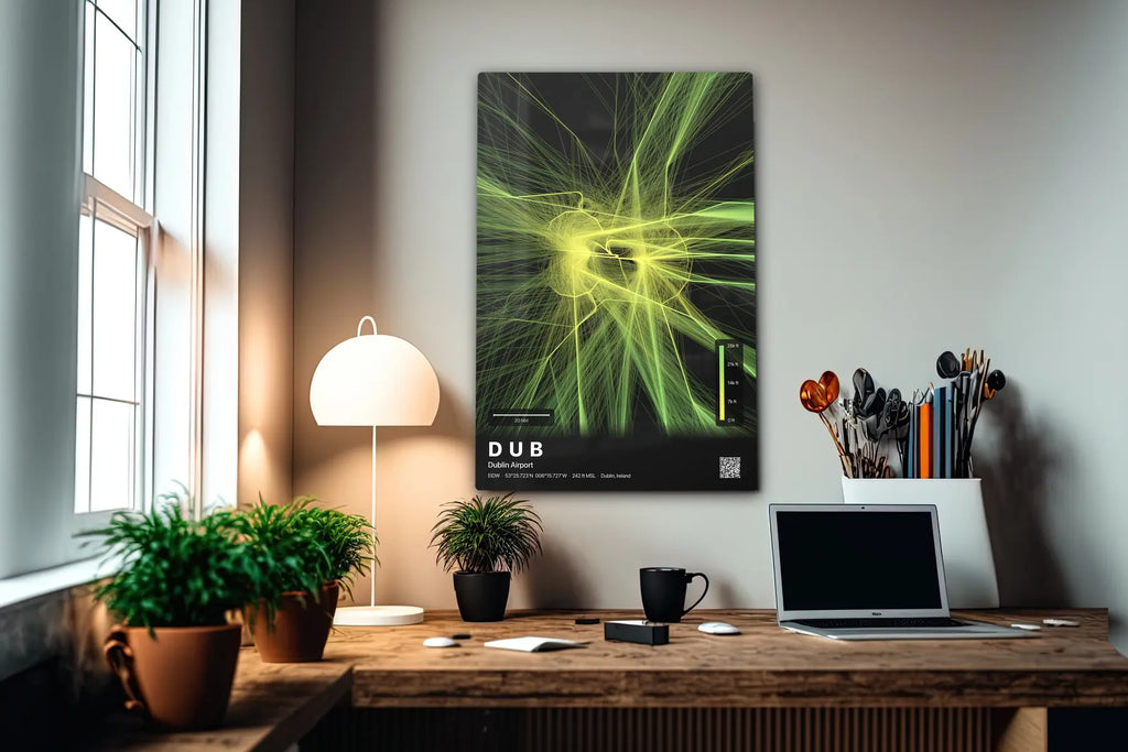 DUB flight path print — Citrus theme · Dark in office setting [hotspot:55]