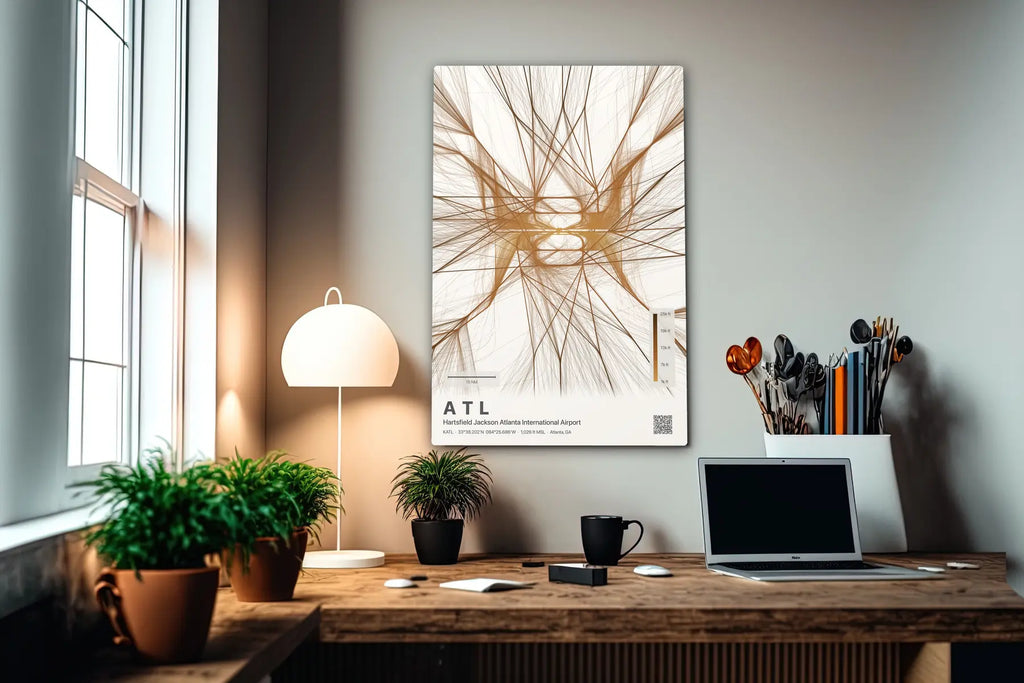 ATL flight path print — Solana theme · Light in office setting [hotspot:55]