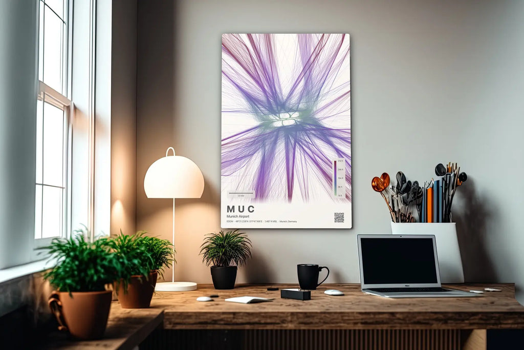 MUC flight path print — Prism theme · Light in office setting [hotspot:55]