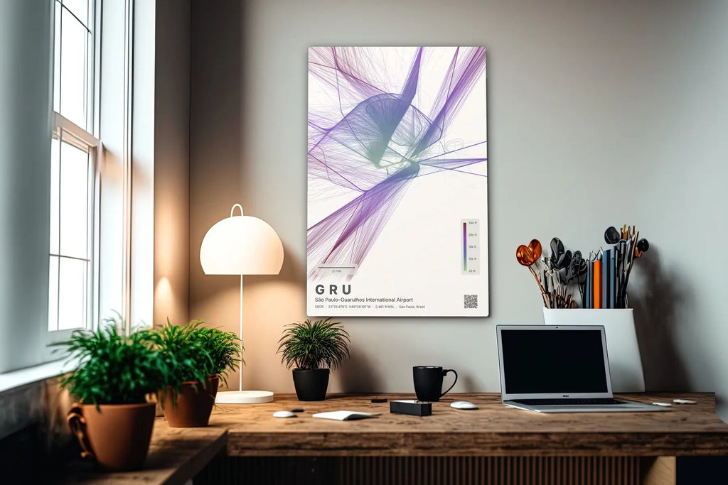 GRU flight path print — Prism theme · Light in office setting [hotspot:55]