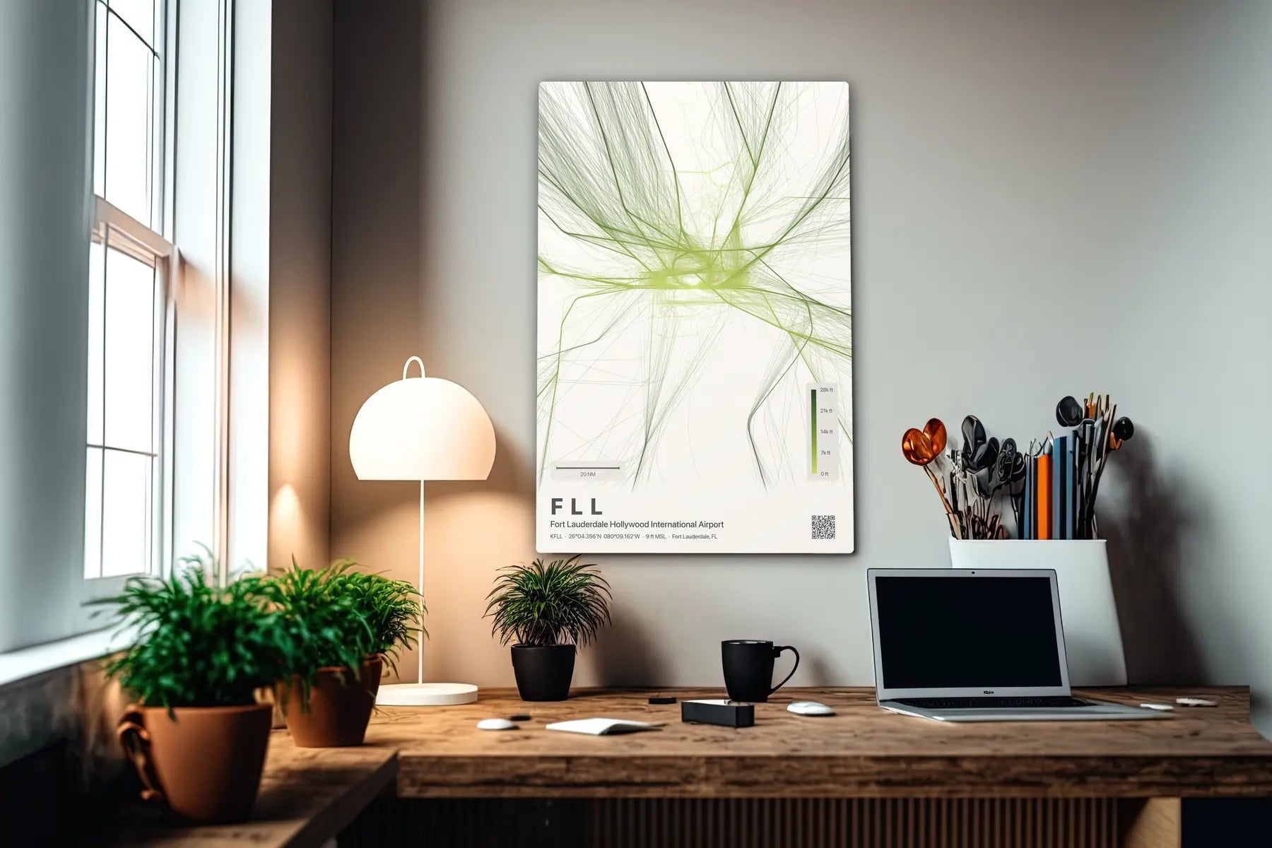 FLL flight path print — Citrus theme · Light in office setting [hotspot:55]
