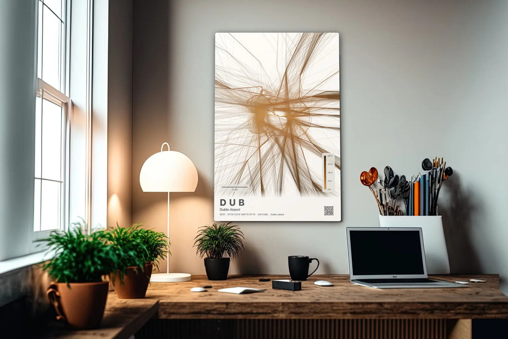 DUB flight path print — Solana theme · Light in office setting [hotspot:55]