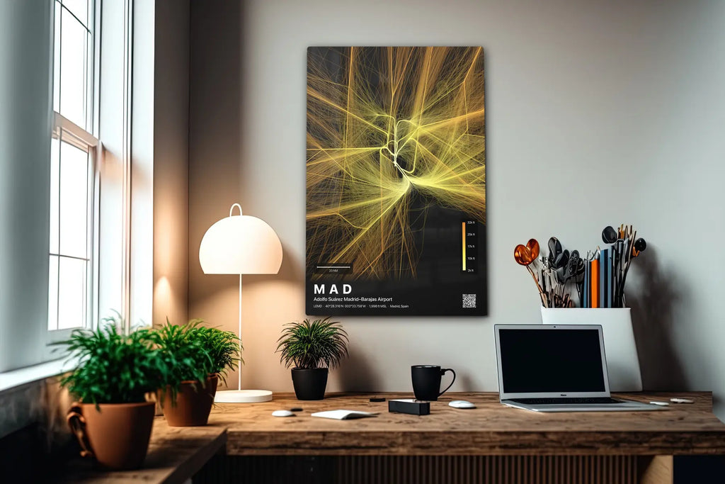 MAD flight path print — Solana theme · Dark in office setting [hotspot:55]