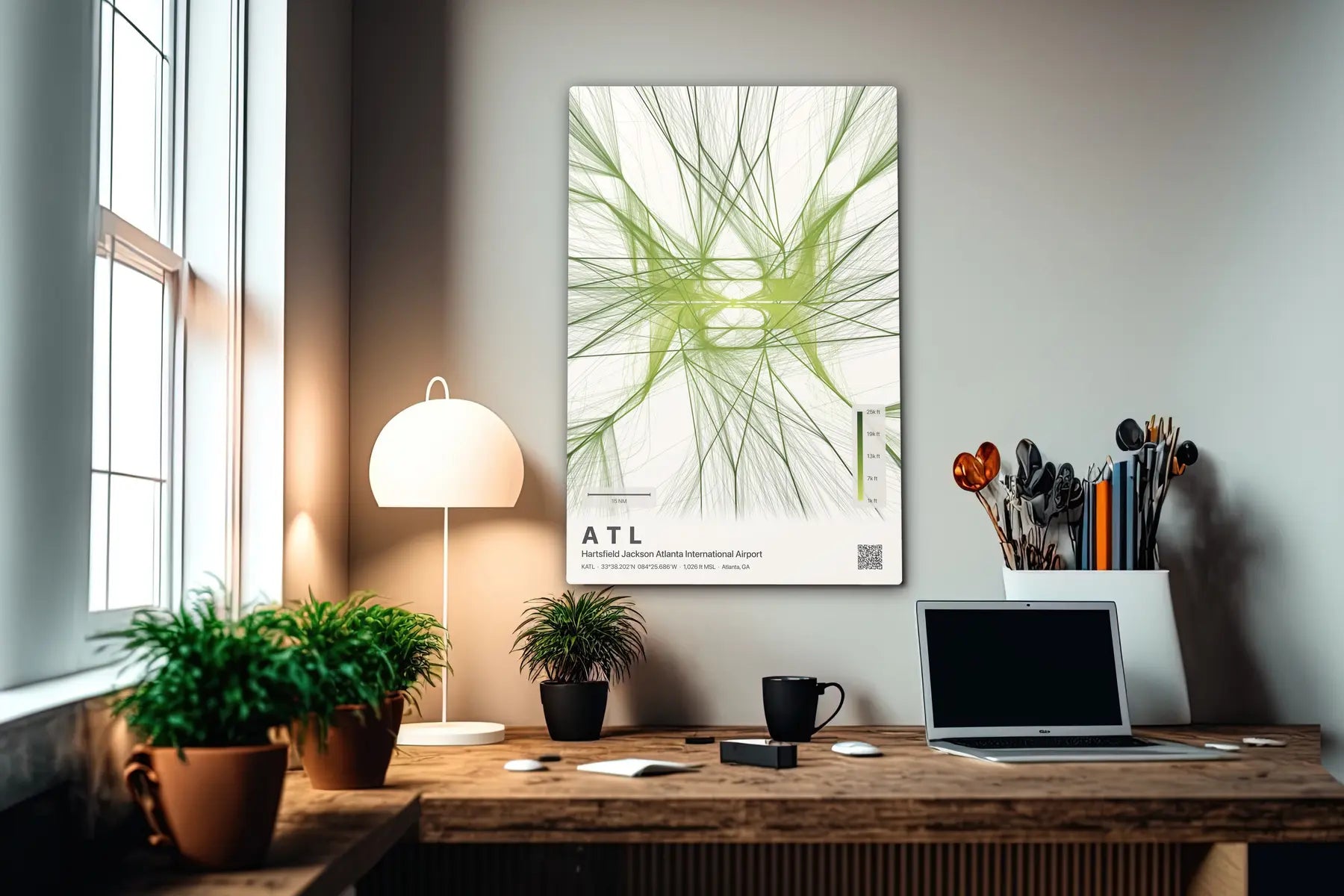 ATL flight path print — Citrus theme · Light in office setting [hotspot:55]
